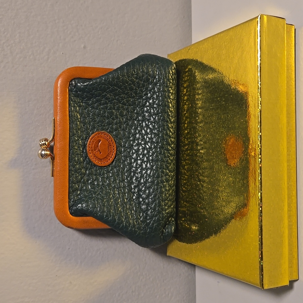 Dooney & Bourke Green and Tan Leather Wallet - Picture 9 of 12